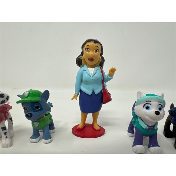 PAW PATROL Figure Play Set NICKELODEON Nick Jr PVC TOY Mayor Goodway + 5 Pups - Picture 2 of 9